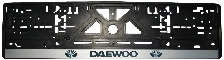 

Рамка номерного знака Alca 50496 чёрный с серебристым Daewoo