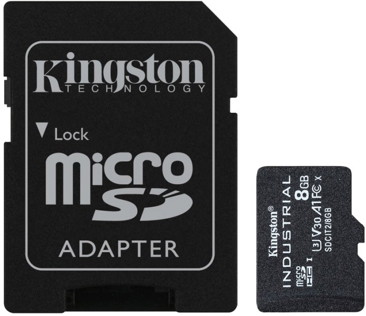 

Карта памяти Kingston Industrial2 microSDHC 8 ГБ с SD-адаптером SDCIT2/8GB