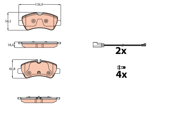 

TRW GDB2161 Тормозные колодки