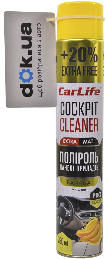 

Полироль для салона Carlife Cockpit Cleaner Extra Mat банан 750 мл CF772