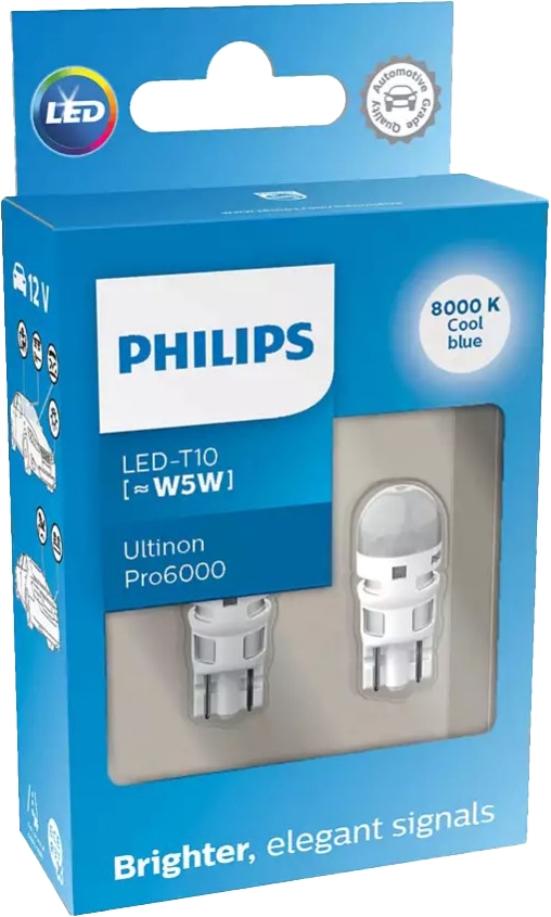 

Автолампы Philips 11961XU60X2 Ultinon Pro6000 W5W в пластиковом патроне прозрачный