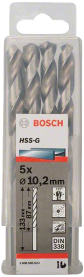

Набор сверл Bosch 2608585523 спиральных по металлу 10.2 мм 5 шт.