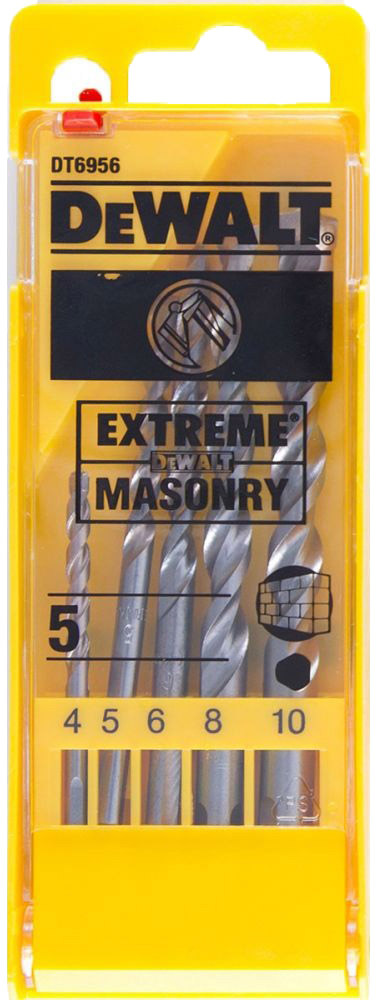 

Набор сверл DeWALT Extreme Masonry DT6956 спиральных по кирпичу 4-10 мм 5 шт.