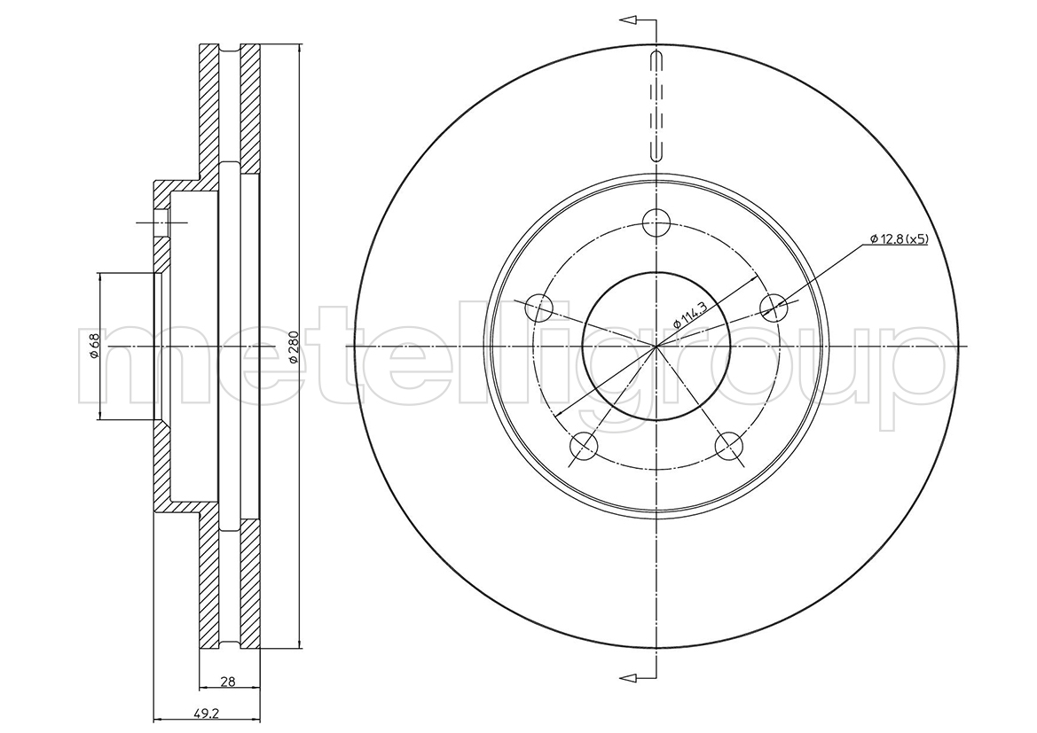 

Metelli 230764C Тормозной диск