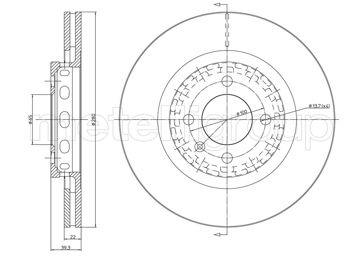 

Metelli 230656c Тормозной диск