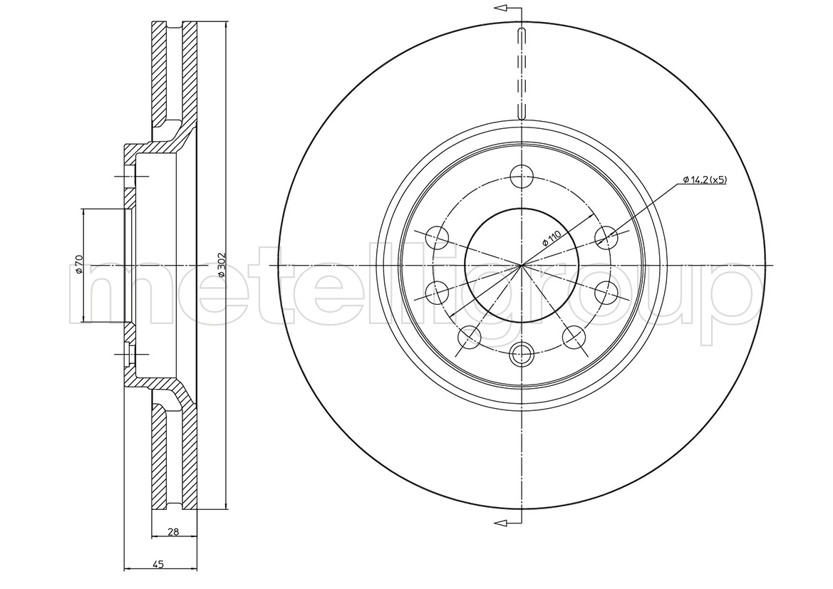 

Metelli 230681C Тормозной диск