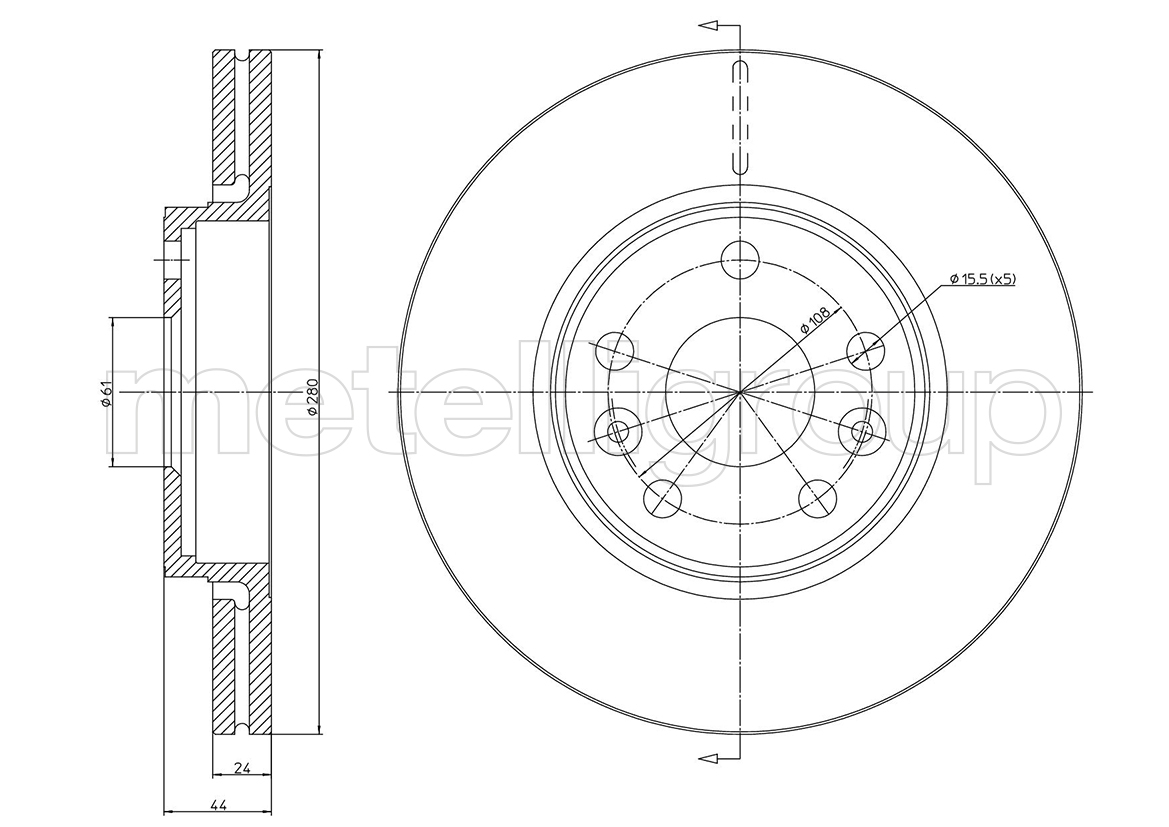 

Metelli 231563c Тормозной диск