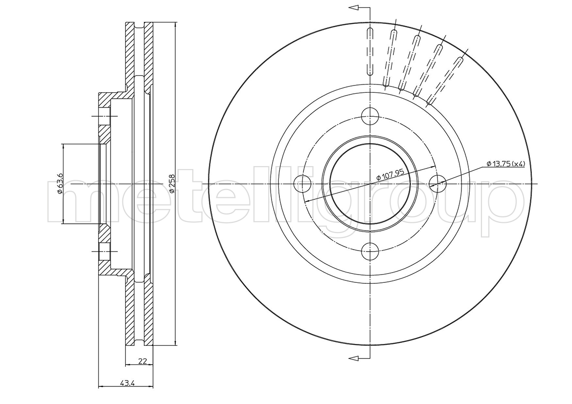 

Metelli 230476C Тормозной диск