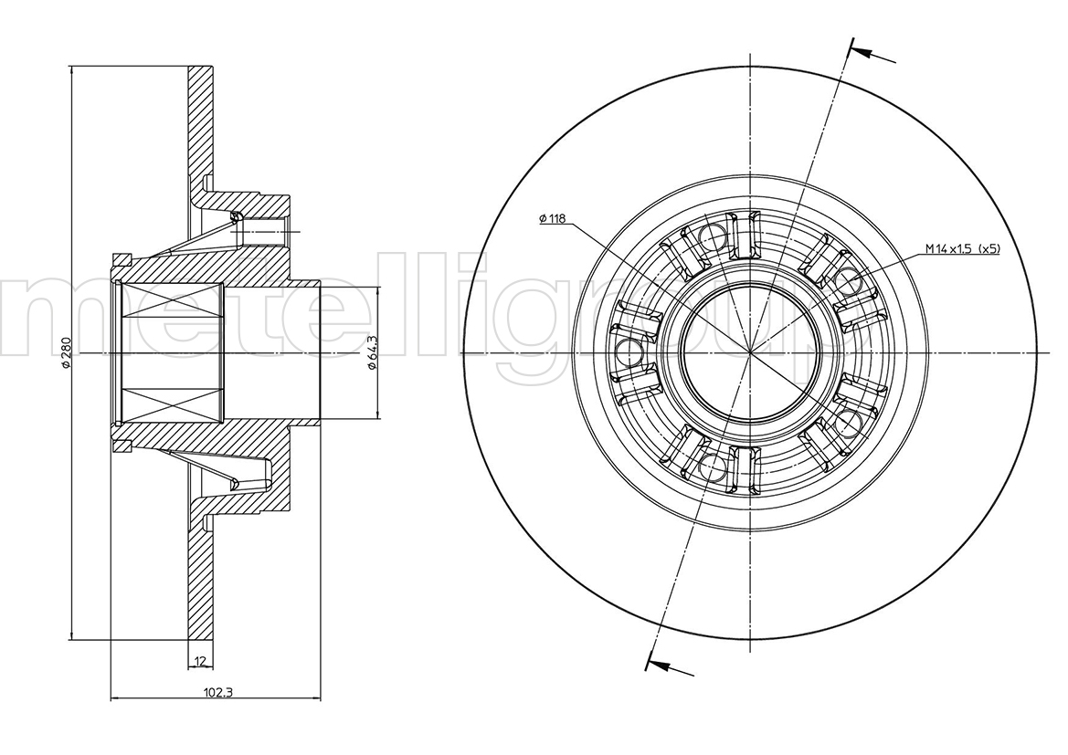 

Metelli 230844 Тормозной диск