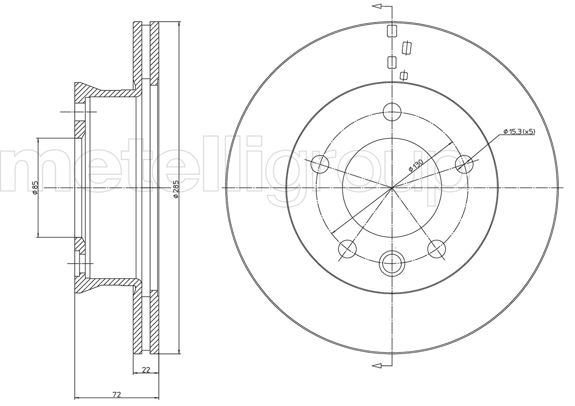 

Metelli 230995 Тормозной диск