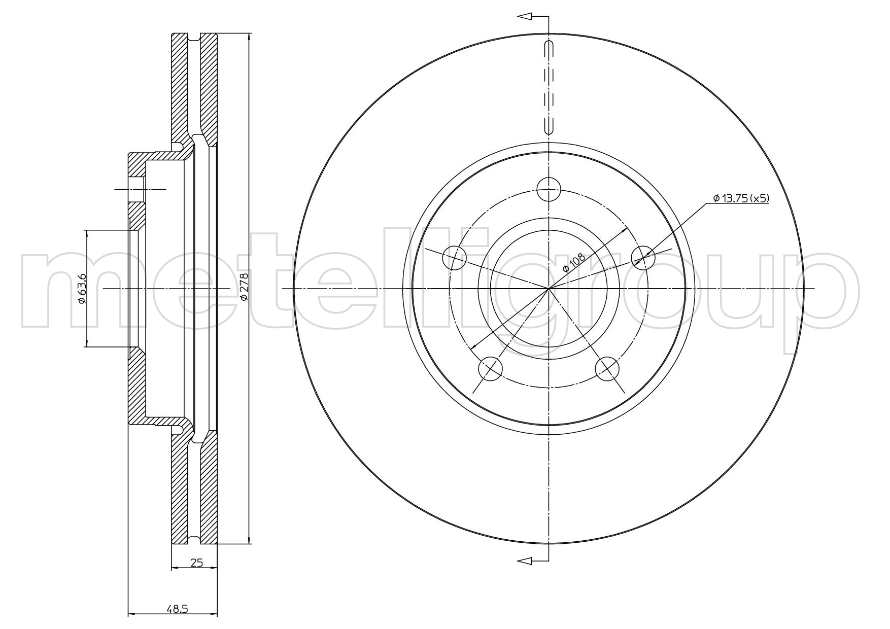 

Metelli 230685C Тормозной диск