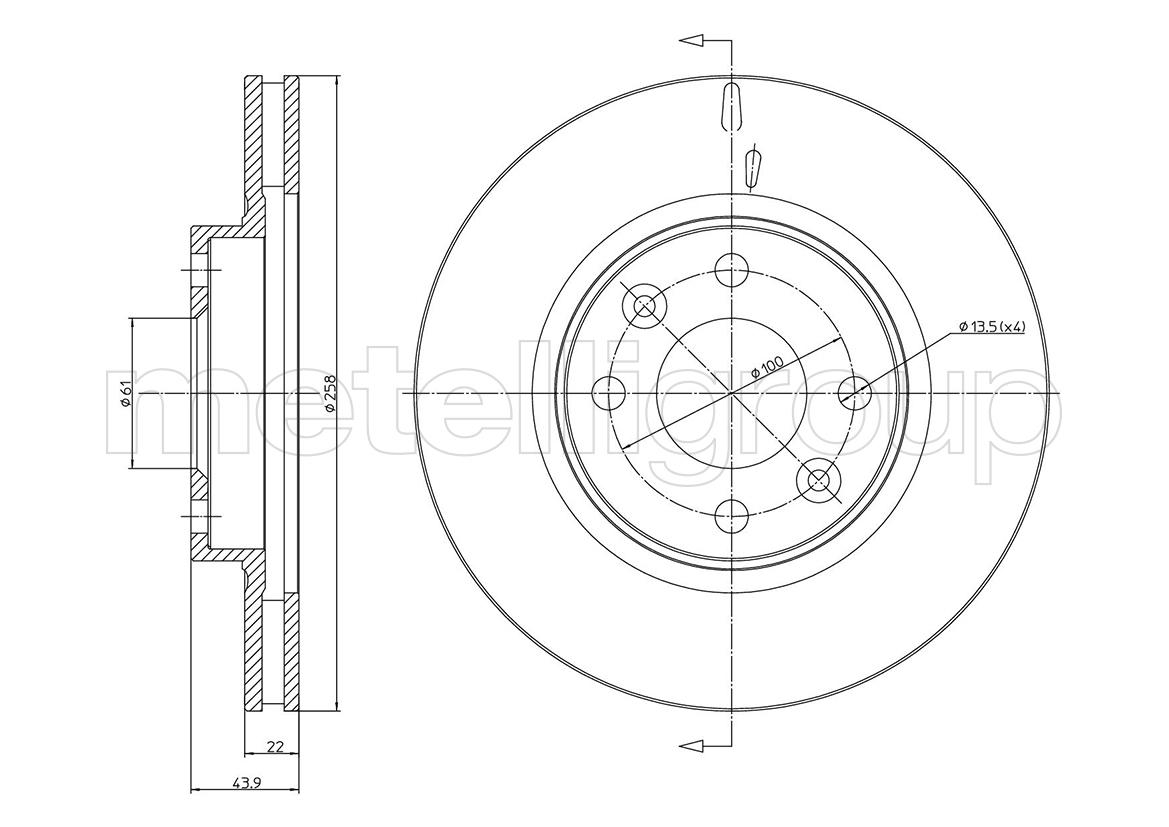 

Metelli 231504C Тормозной диск