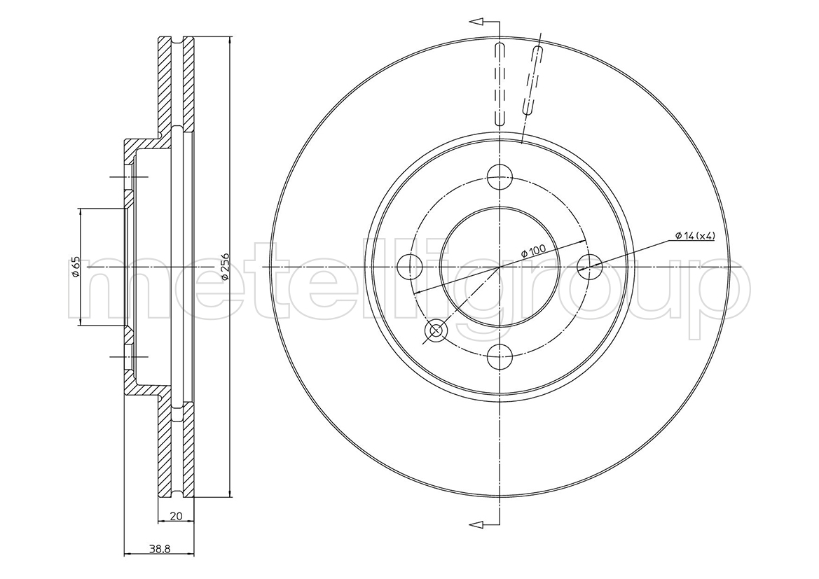 

Metelli 230230C Тормозной диск