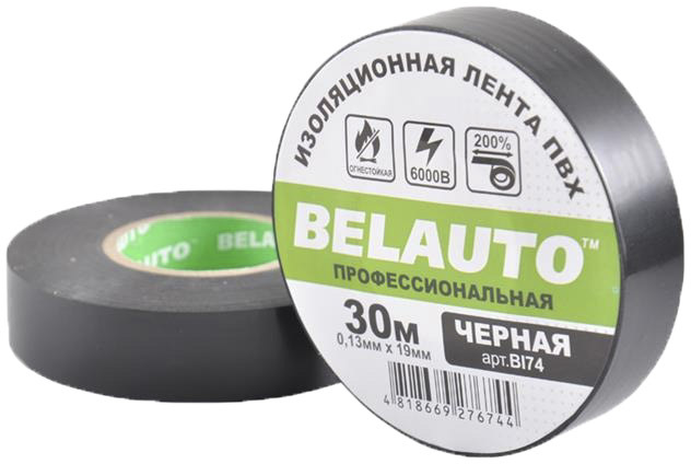 

Изолента BELAUTO bi74 черная ПВХ 19 мм х 30 м