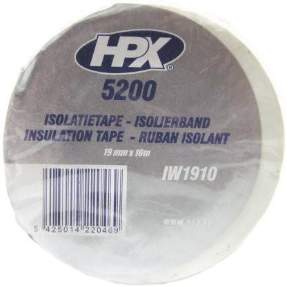 

Изолента HPX iw1910 белая ПВХ 19 мм х 10 м