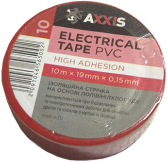 

Изолента Axxis 48391046565 красная ПВХ 19 мм x 10 м