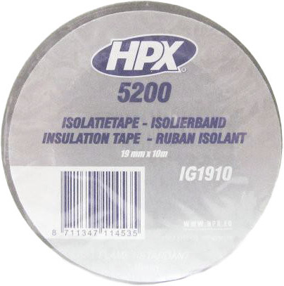 

Изолента HPX IG1910 серая ПВХ 19 мм x 10 м