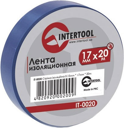 

Изолента Intertool it0020 синяя ПВХ 17 мм x 20 м