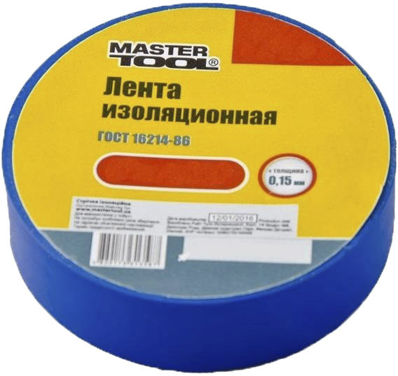 

Изолента MasterTool 449020 синяя ПВХ 17 мм х 20 м