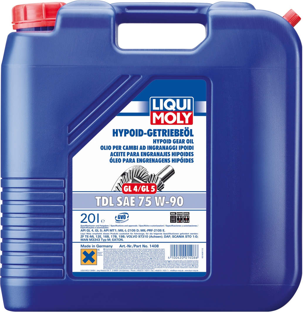 

Трансмиссионное масло Liqui Moly TDL GL-4 GL-5 MT-1 75W-90 полусинтетическое 1408