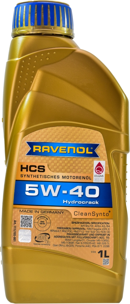 

Моторное масло Ravenol HCS 5W-40 синтетическое 11121055