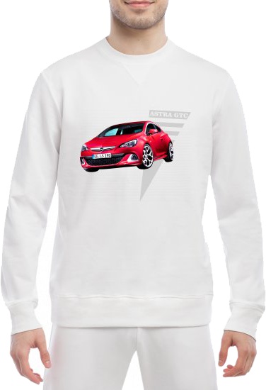 

Свитшот мужской Globuspioner Opel Astra GTC спереди класический рукав белый 239386314