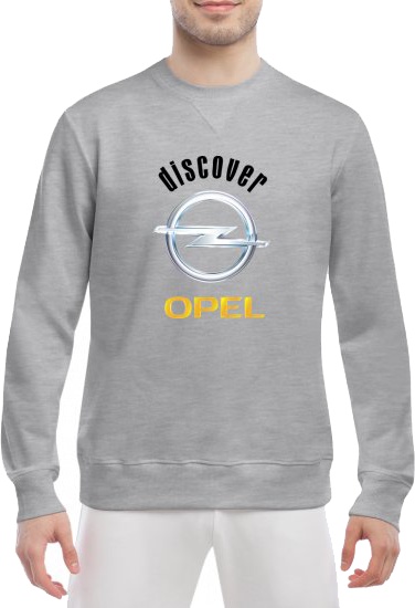 

Свитшот мужской Globuspioner Opel Discover спереди класический рукав серый 2392363281