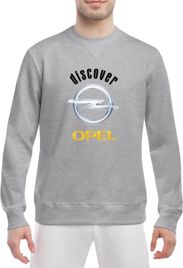 

Свитшот мужской Globuspioner Opel Discover спереди класический рукав серый 2392363284
