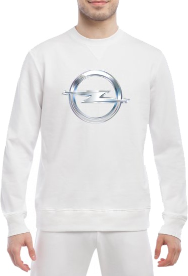 

Свитшот мужской Globuspioner Opel Big Logo Silver спереди класический рукав белый 601336317