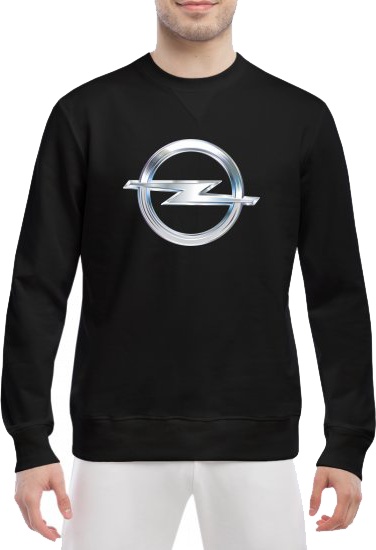 

Свитшот мужской Globuspioner Opel Big Logo Silver спереди класический рукав чёрный 601336326