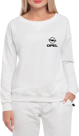 

Свитшот женский Globuspioner Opel Mini Logo спереди спущенный рукав белый 666966412