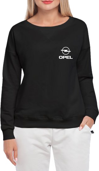 

Свитшот женский Globuspioner Opel Mini Logo спереди спущенный рукав чёрный 666966426
