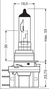 

Автолампы Osram 64176 Original Line H15 PGJ23T-1 15 W 55 W прозрачная