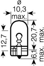 

Автолампы Osram 2886x Original Minixen W5W W2,1x9,5d 6 W прозрачная