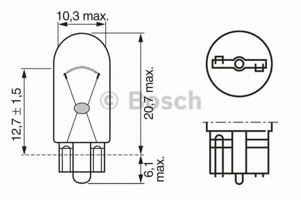 

Автолампы Bosch 1987302516 W2W W2,1x9,5d 2 W прозрачный