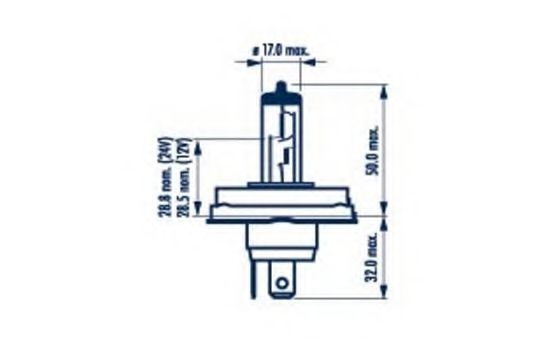 

Автолампа Narva 48121 R2 (Bilux) P45t-41 40 W 45 W прозрачная