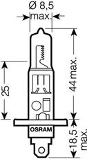 

Автолампа Osram 6415501b Original Line H1 P14,5s 70 W прозрачная