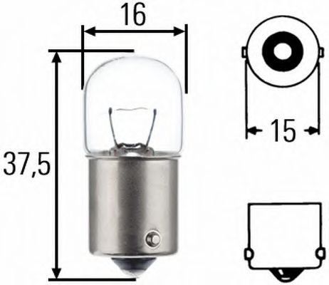 

Автолампа Behr Hella 8ga002071241 Standard R5W BA15s 5 W прозрачная