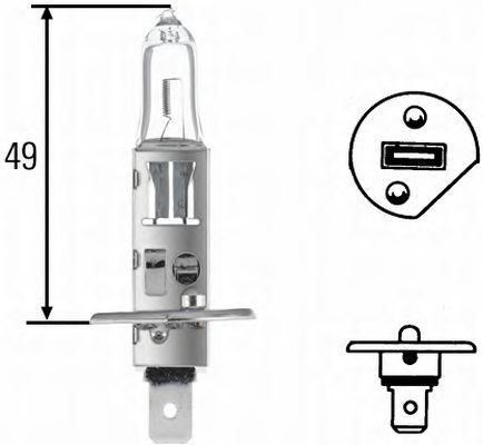 

Автолампа Behr Hella 8gh002089251 Standard H1 P14,5s 70 W прозрачная