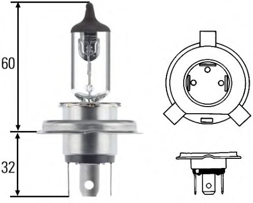 

Автолампа Behr Hella 8gj002525251 Standard H4 P43t-38 70 W 75 W прозрачная