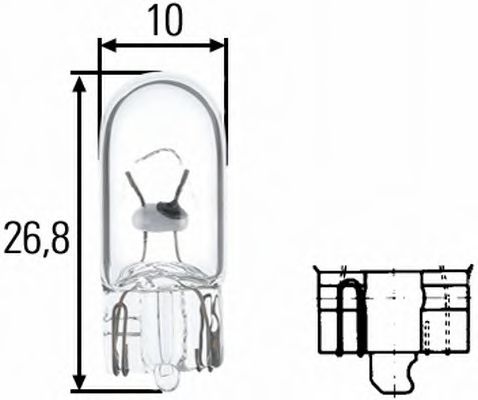 

Автолампа Behr Hella 8gp003594251 Standard W5W W2,1x9,5d 5 W прозрачная