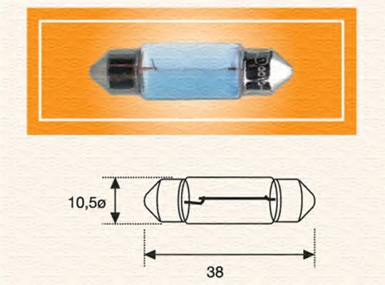

Автолампа Magneti Marelli 009423100000 C5W SV8,5-8 5 W прозрачный