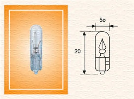 

Автолампа Magneti Marelli 003721100000 T5 W2x4,6d 1,2 W прозрачный