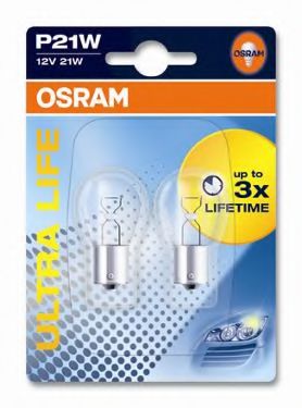 

Автолампа Osram 7506ult02b Ultra Life P21W BA15s 21 W прозрачный