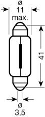 

Автолампа Osram 6429 C10W SV8,5-8 10 W прозрачная