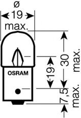 

Автолампы Osram 5627 R5W BA15s 5 W прозрачная