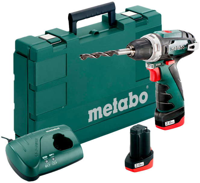 

Шуруповерт Metabo аккумуляторный PowerMaxx BS Basic (2 аккумулятора + ЗУ + чехол) 600080500