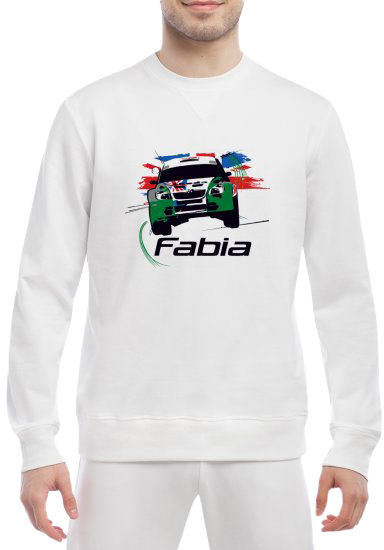 

Свитшот мужской Globuspioner Skoda Fabia Rally спереди класический рукав белый 239186316