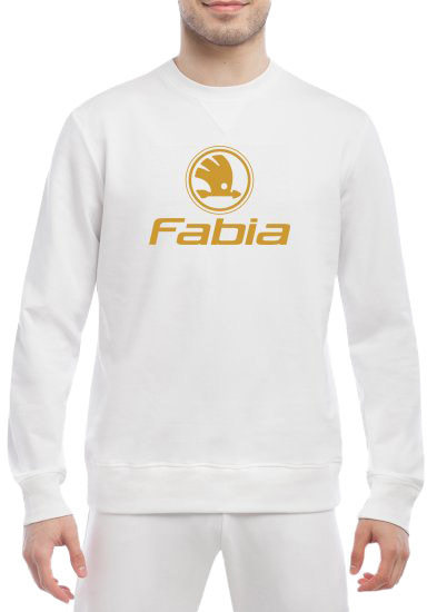 

Свитшот мужской Globuspioner Skoda Fabia Logo спереди класический рукав белый 239176314