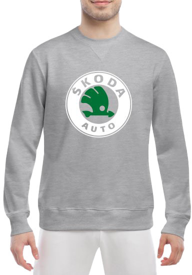 

Свитшот мужской Globuspioner Skoda Auto Big Logo спереди класический рукав серый 1439163285